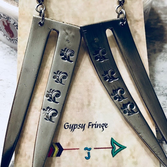 Stamped Fork Tine Earrings