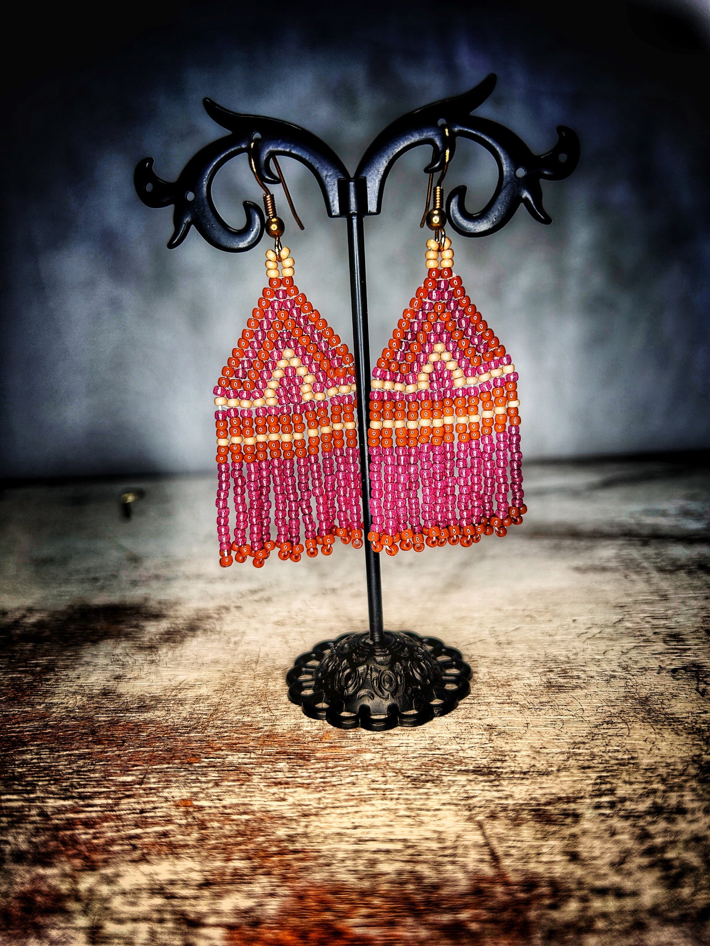 Red Teepee Earrings