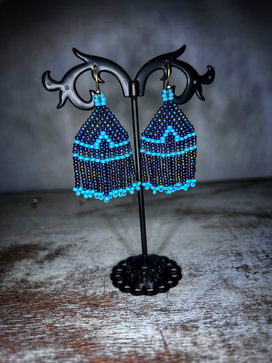 Blue Teepee Earrings