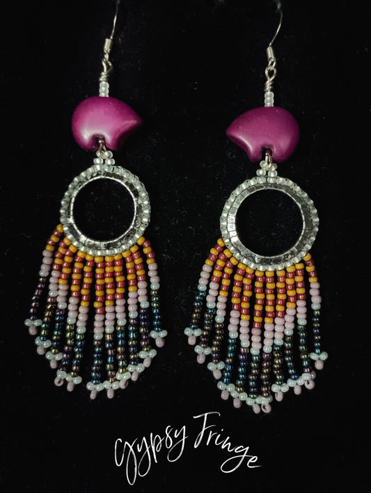 Purple Zuni Bear Earrings