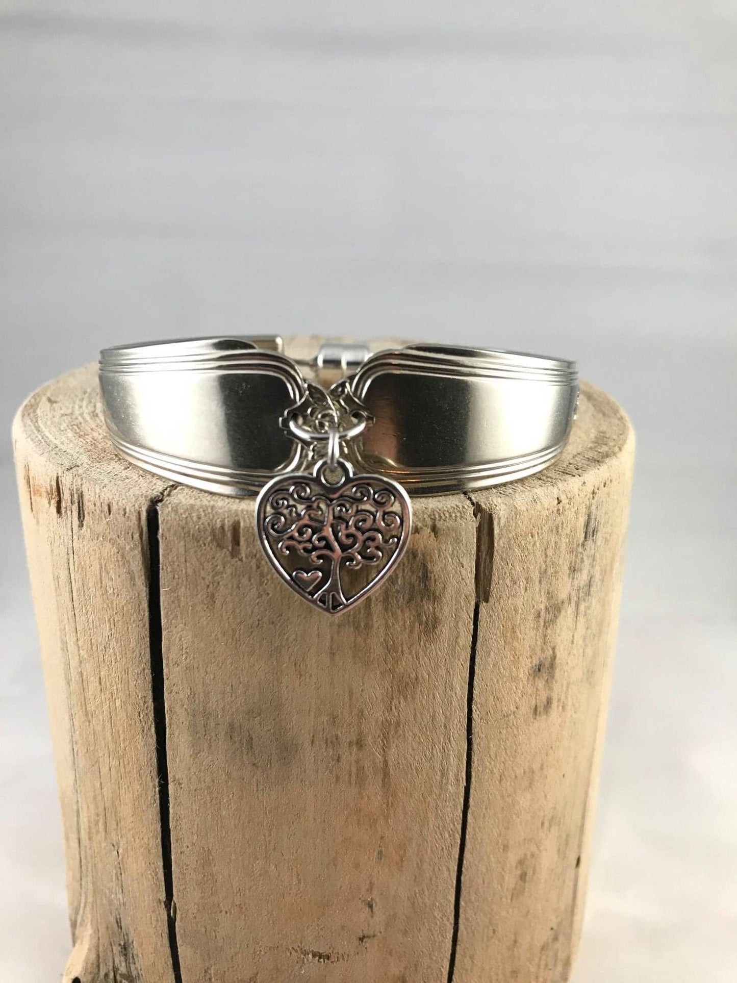 Silverware Heart Bracelet
